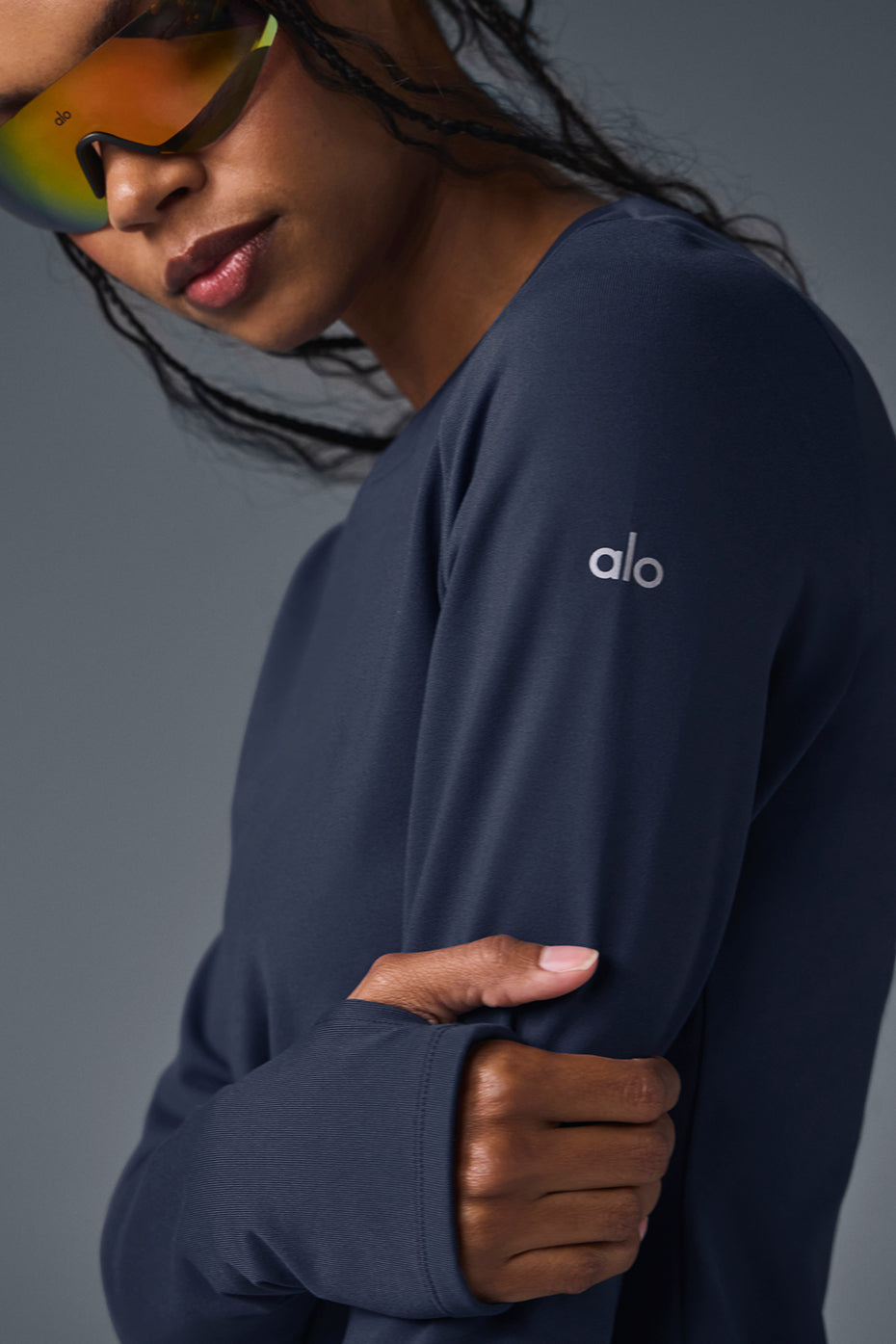 Airbrush Winter Warm Nocturne Long Sleeve - Navy — photo 5