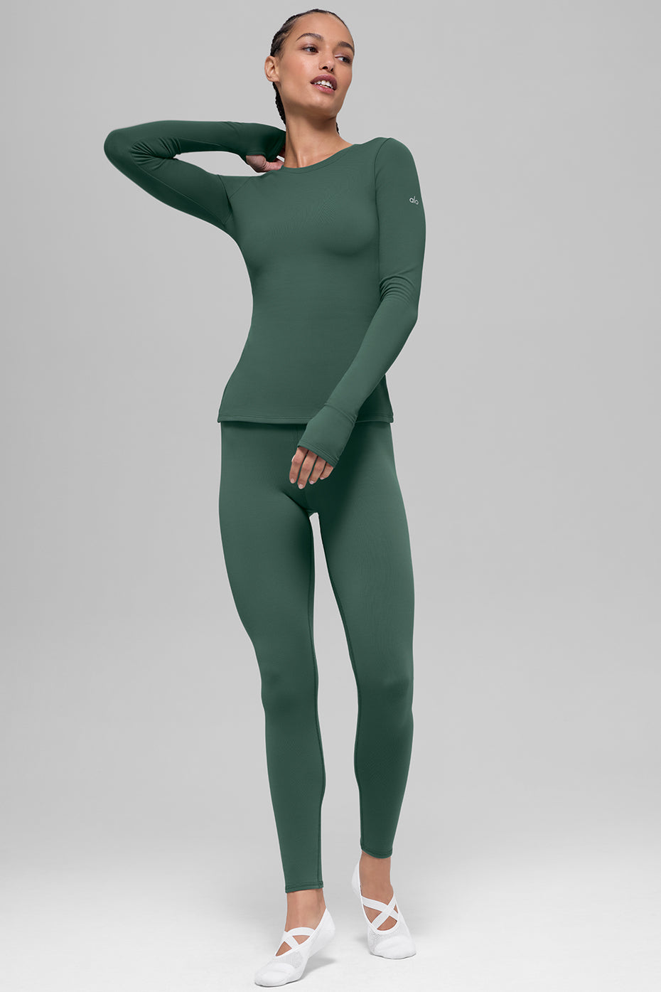 Airbrush Winter Warm Nocturne Long Sleeve - Clover Green — photo 5