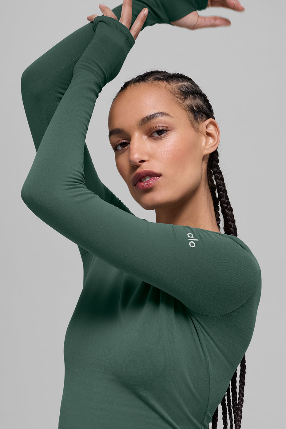 Airbrush Winter Warm Nocturne Long Sleeve - Clover Green — photo 3