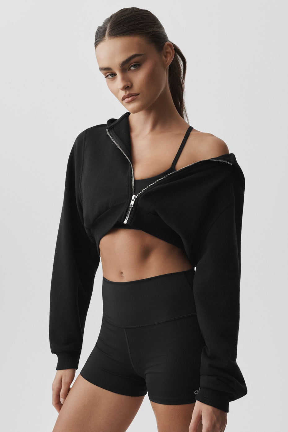 Sweet Escape Zip Up Hoodie - Black — photo 4