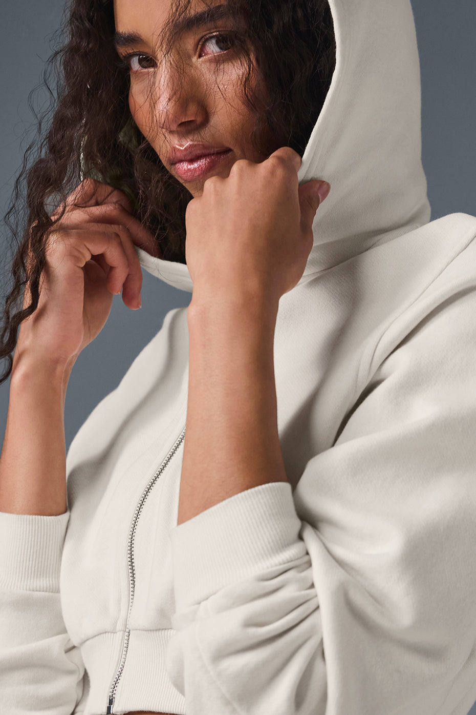 Sweet Escape Zip Up Hoodie - Ivory — photo 4