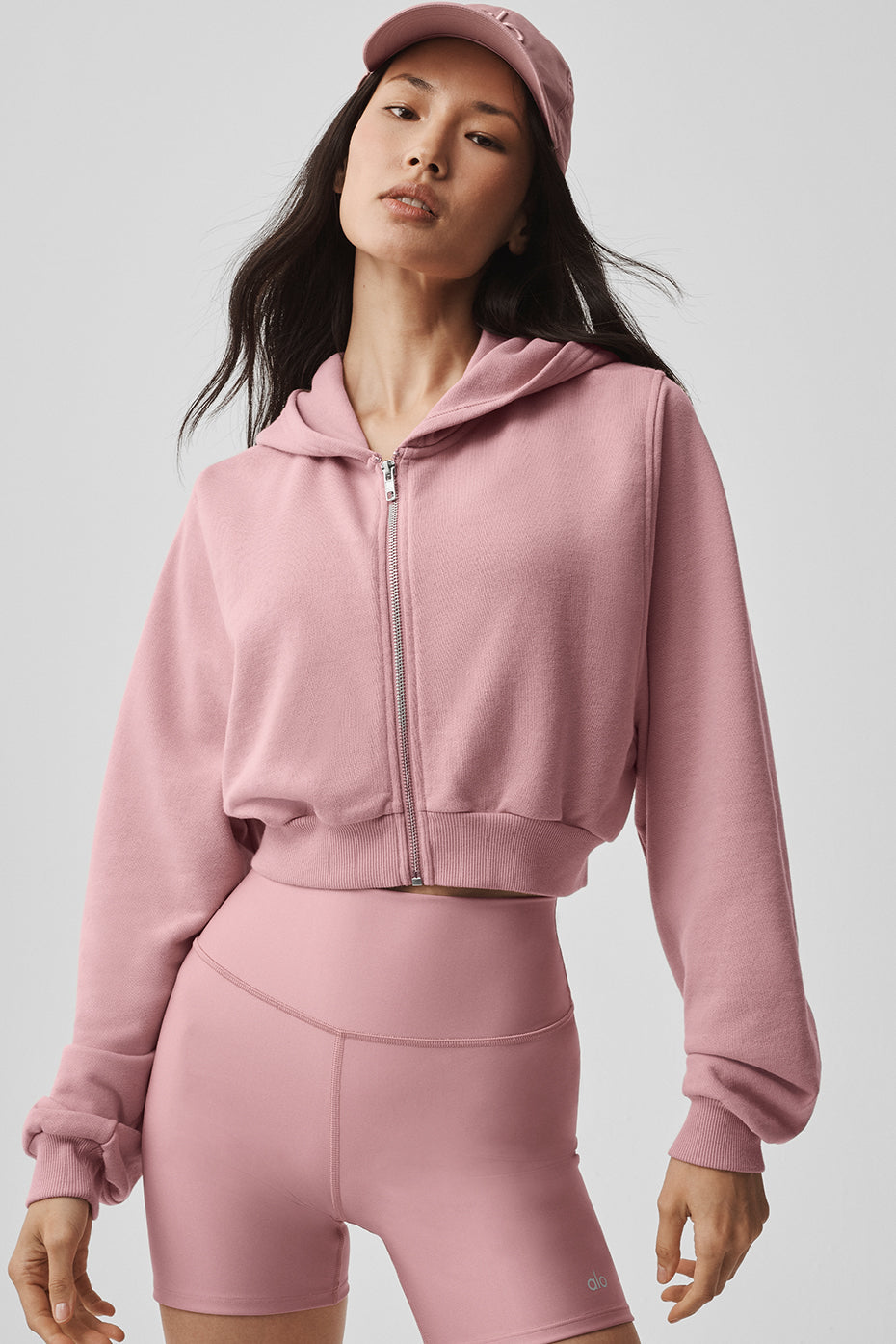 Sweet Escape Zip Up Hoodie - Vintage Pink — photo 4
