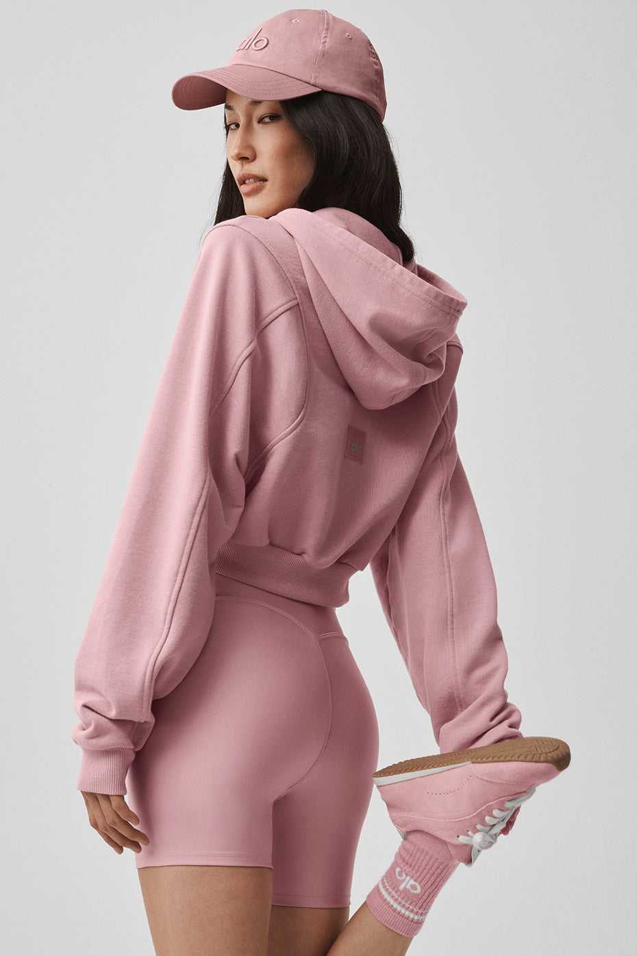 Sweet Escape Zip Up Hoodie - Vintage Pink — photo 5
