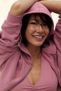 Sweet Escape Zip Up Hoodie - Pink Wild Rose — photo 1