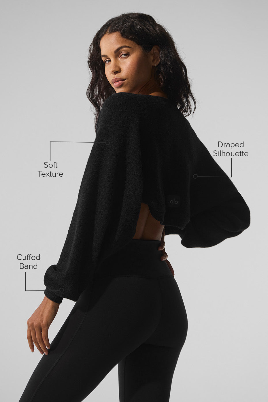 Snuggle Up Sweater Shawl - Black — photo 2
