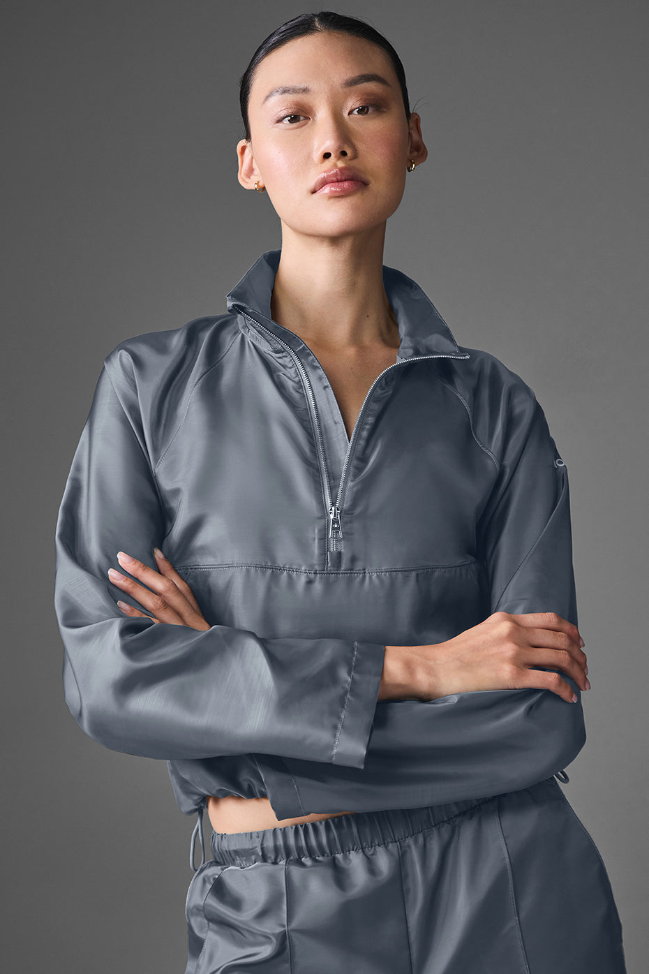 Cropped Afterglow Pullover - Steel Grey — photo 1