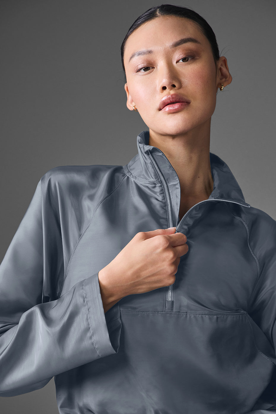 Cropped Afterglow Pullover - Steel Grey — photo 3
