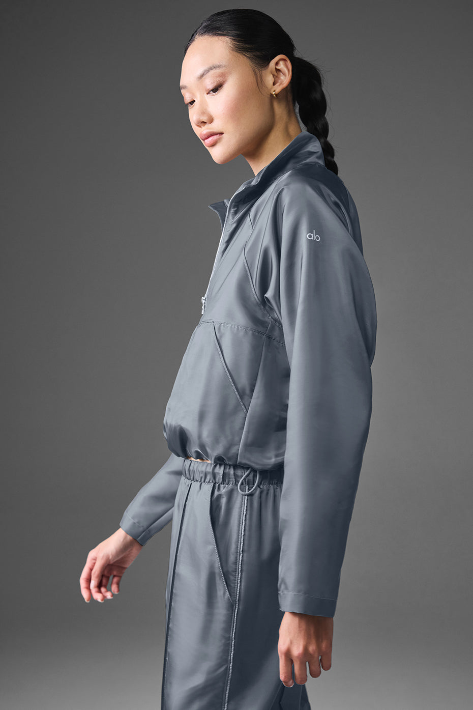 Cropped Afterglow Pullover - Steel Grey — photo 2