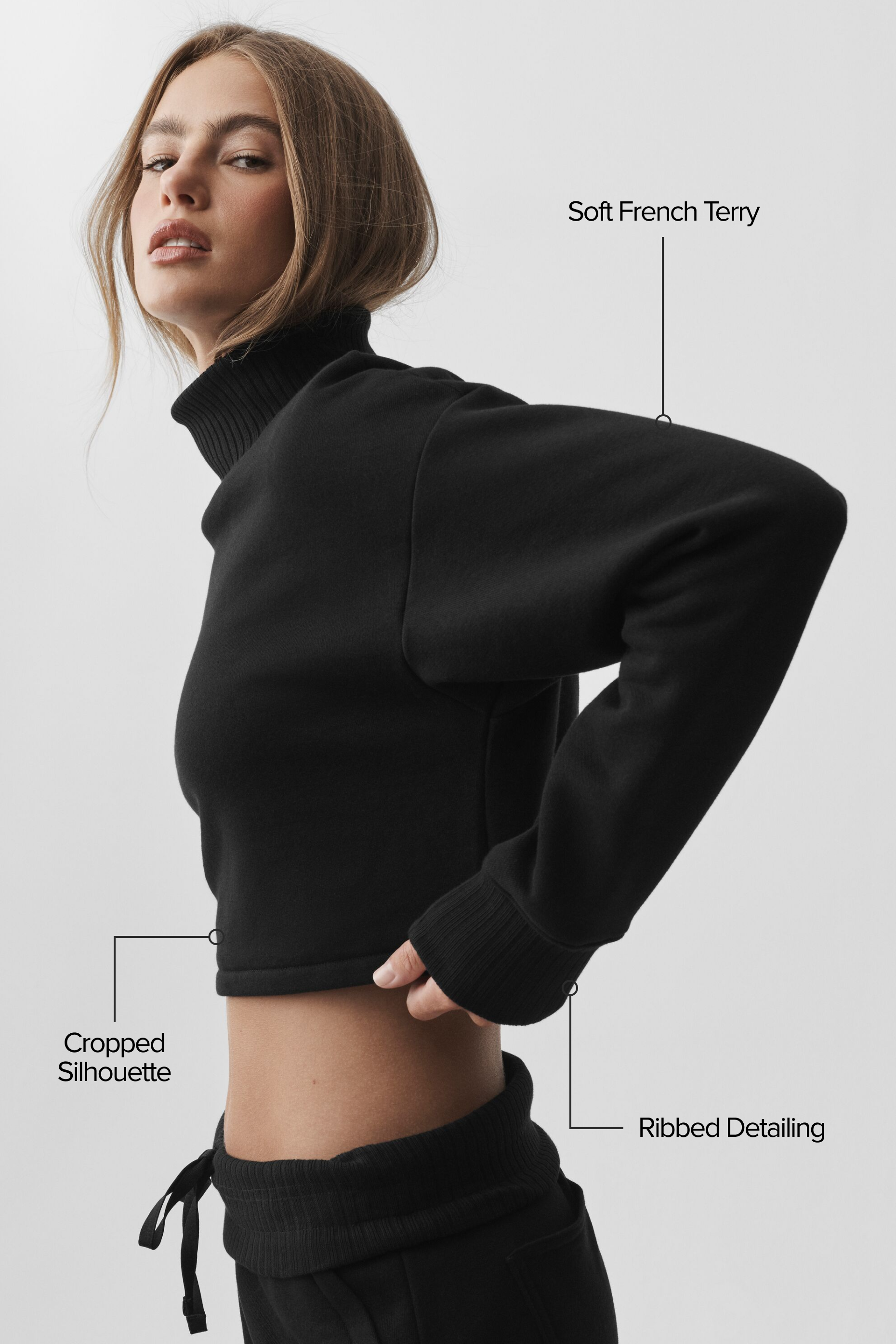 Cropped Serenity Coverup - Black — photo 2