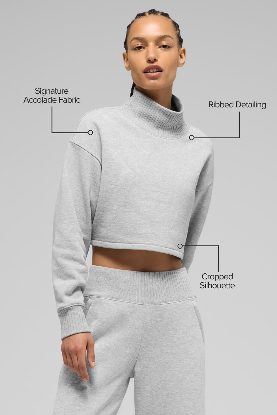 Cropped Serenity Coverup - Athletic Heather Grey — photo 2