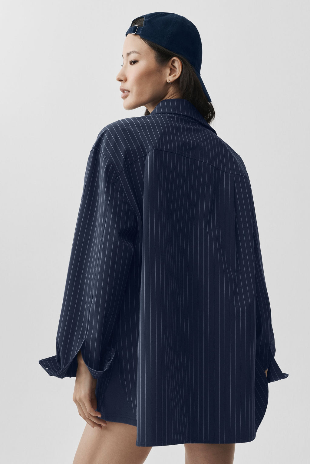 Pinstripe Daylight Button Down Long Sleeve - Navy/Ivory — photo 3