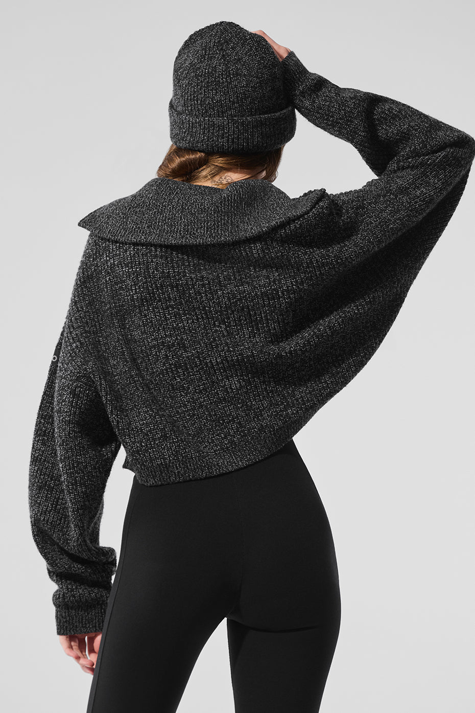 Marl Sweater 1/4 Zip Pullover - Black Marl — photo 4