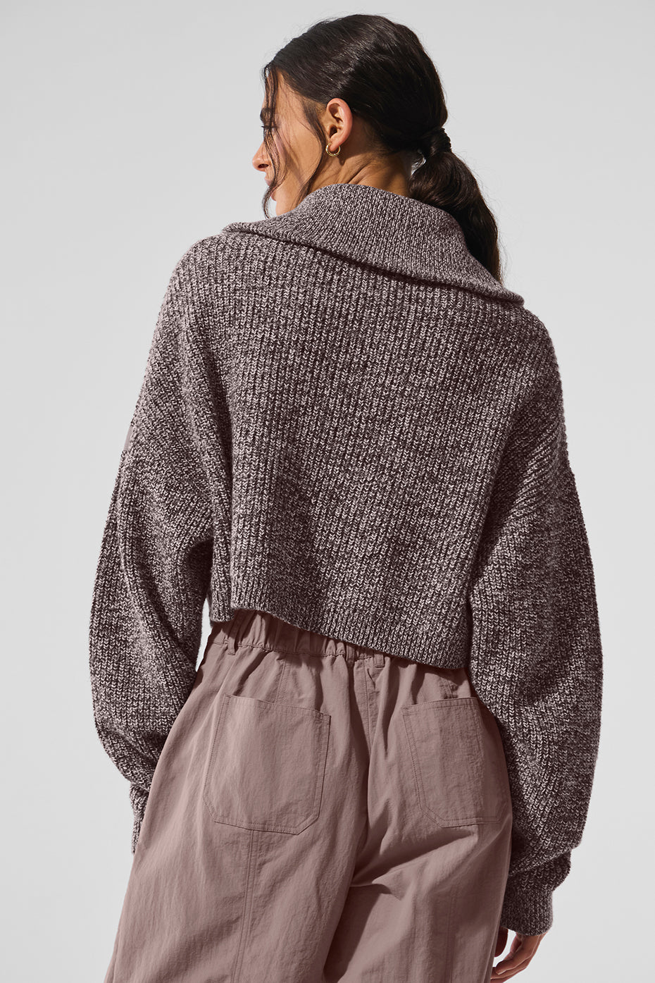 Marl Sweater 1/4 Zip Pullover - Mushroom Marl — photo 3