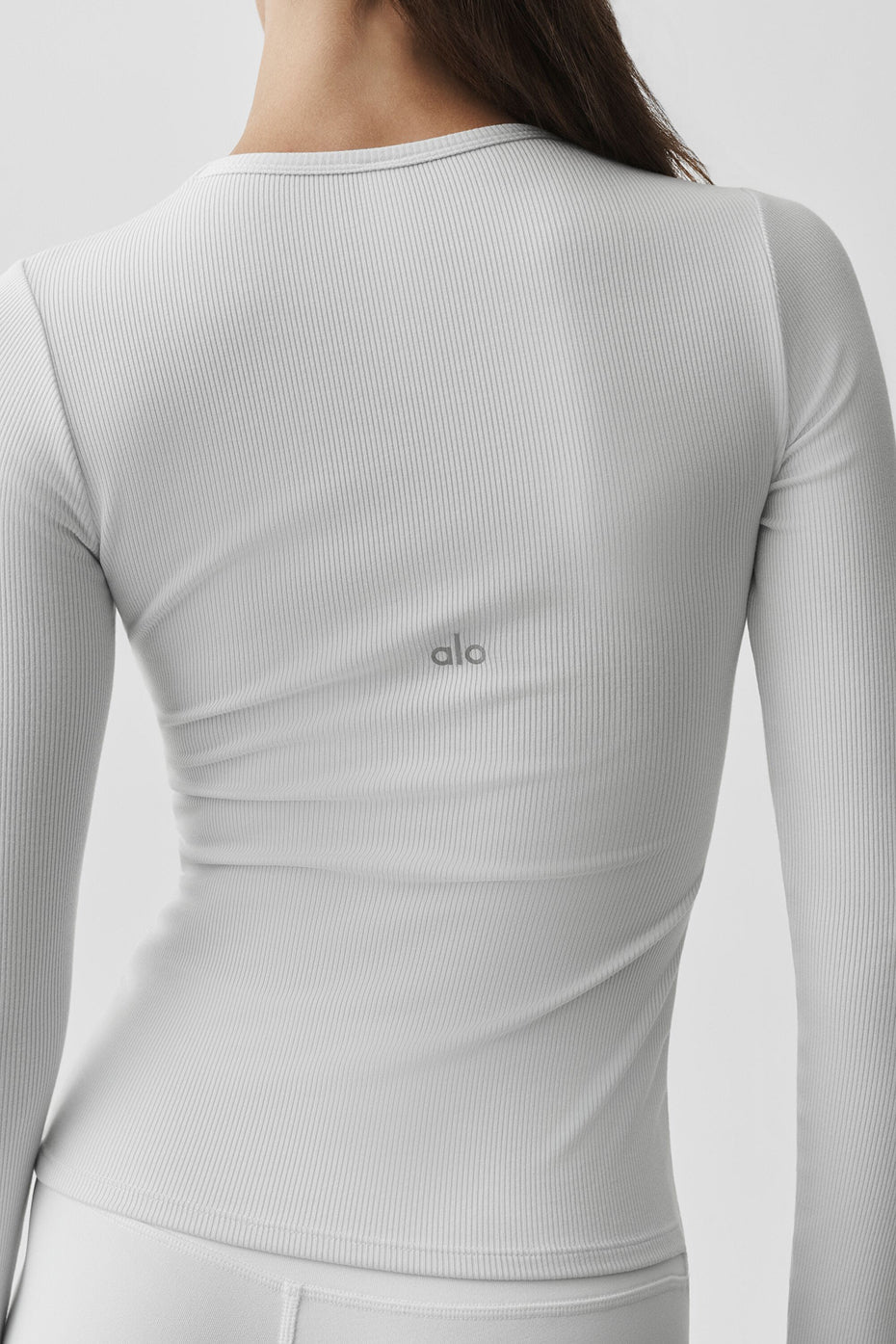 Ribbed Modal Long Sleeve - White — photo 4