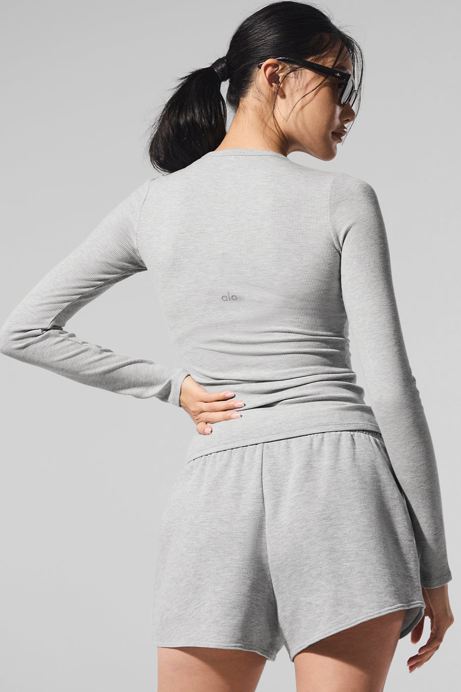 Ribbed Modal Long Sleeve - Athletic Heather Grey — photo 3