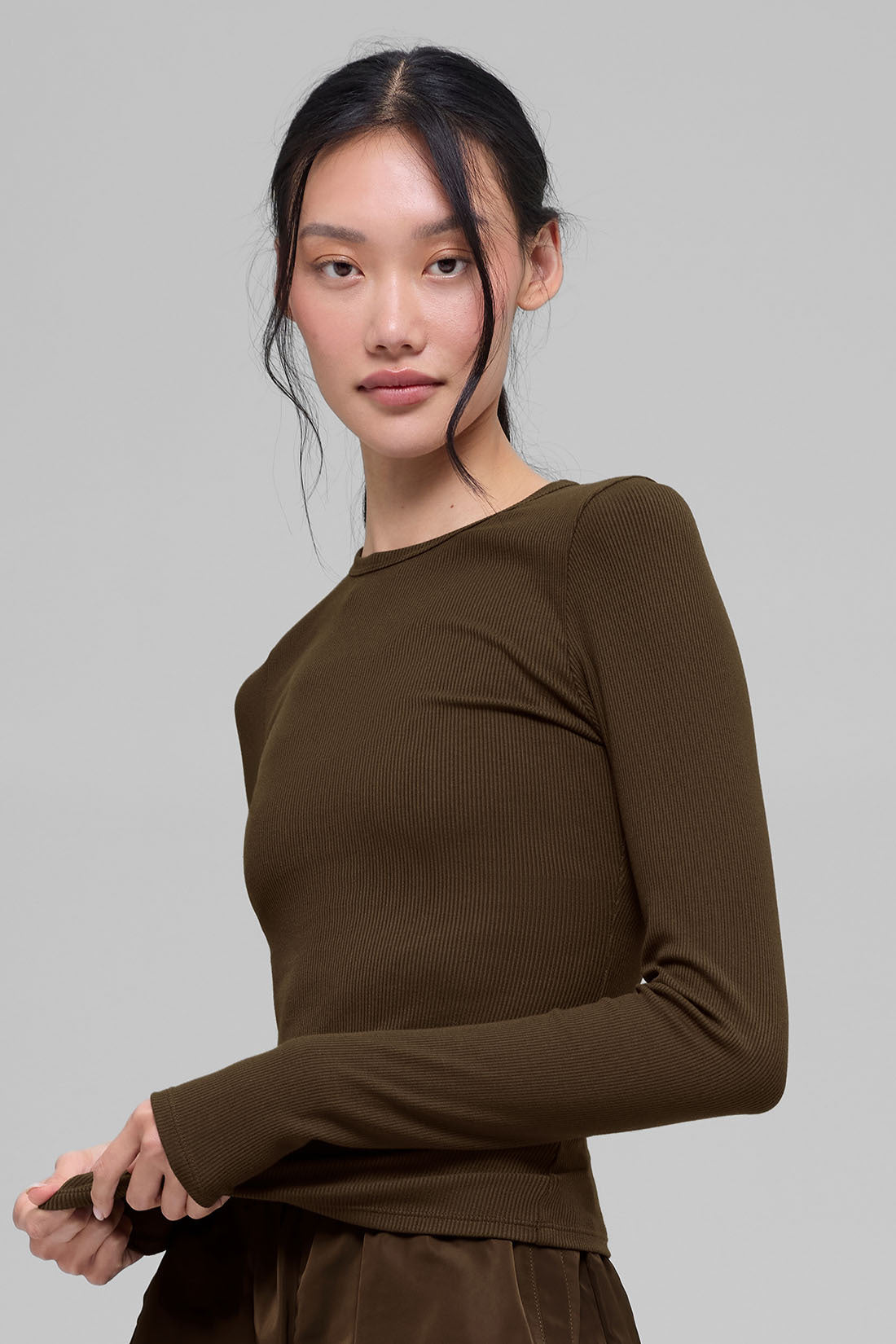 Ribbed Modal Long Sleeve - Espresso — photo 4