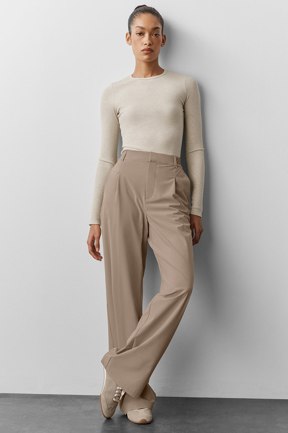 Ribbed Modal Long Sleeve - Oatmeal Heather — photo 4