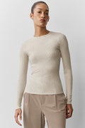 Ribbed Modal Long Sleeve - Oatmeal Heather — photo 1
