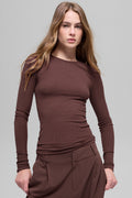 Ribbed Modal Long Sleeve - Brownstone — photo 1