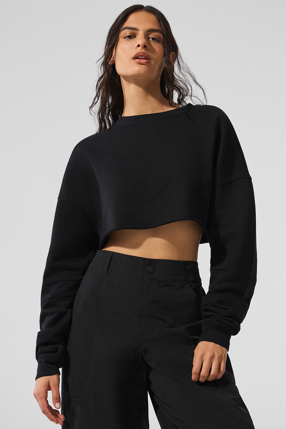 Extreme Cropped Pullover - Black — photo 1