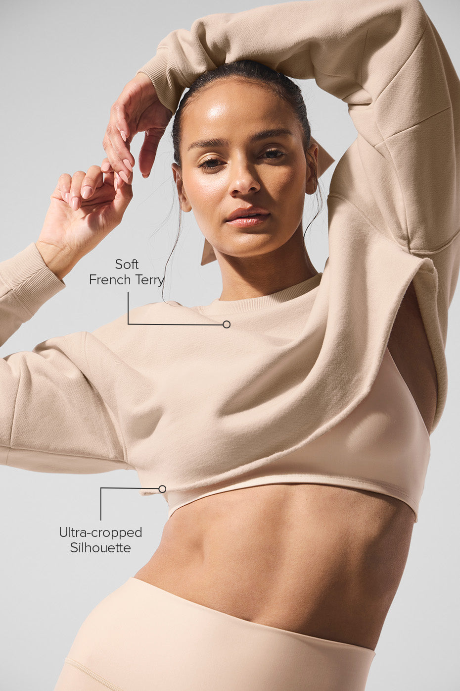 Extreme Cropped Pullover - Macadamia — photo 2