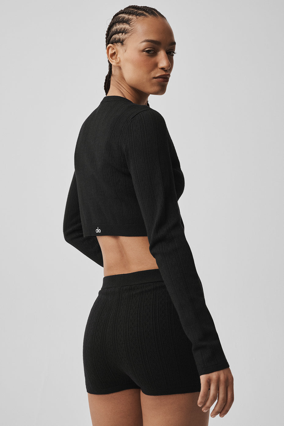 Pointelle Sweater Be Mine Cardigan - Black — photo 2