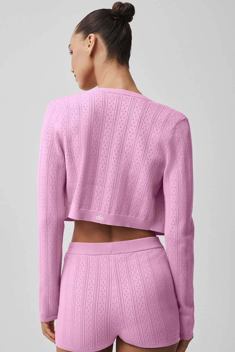 Pointelle Sweater Be Mine Cardigan - Candy Heart Pink — photo 2