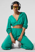 Cropped Breezy Full-Zip Hoodie - Spruce Green — photo 5