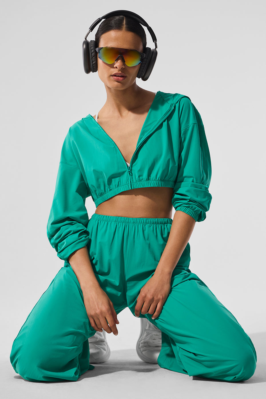 Cropped Breezy Full-Zip Hoodie - Spruce Green — photo 5
