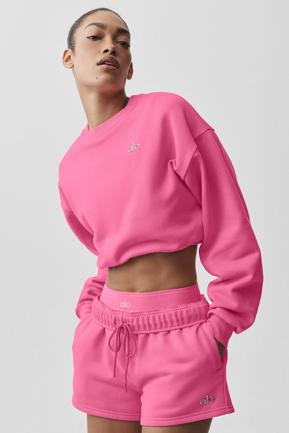 Cropped Accolade Crewneck - Paradise Pink — photo 3