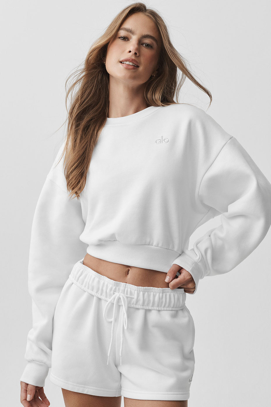 Cropped Accolade Crewneck - White — photo 3