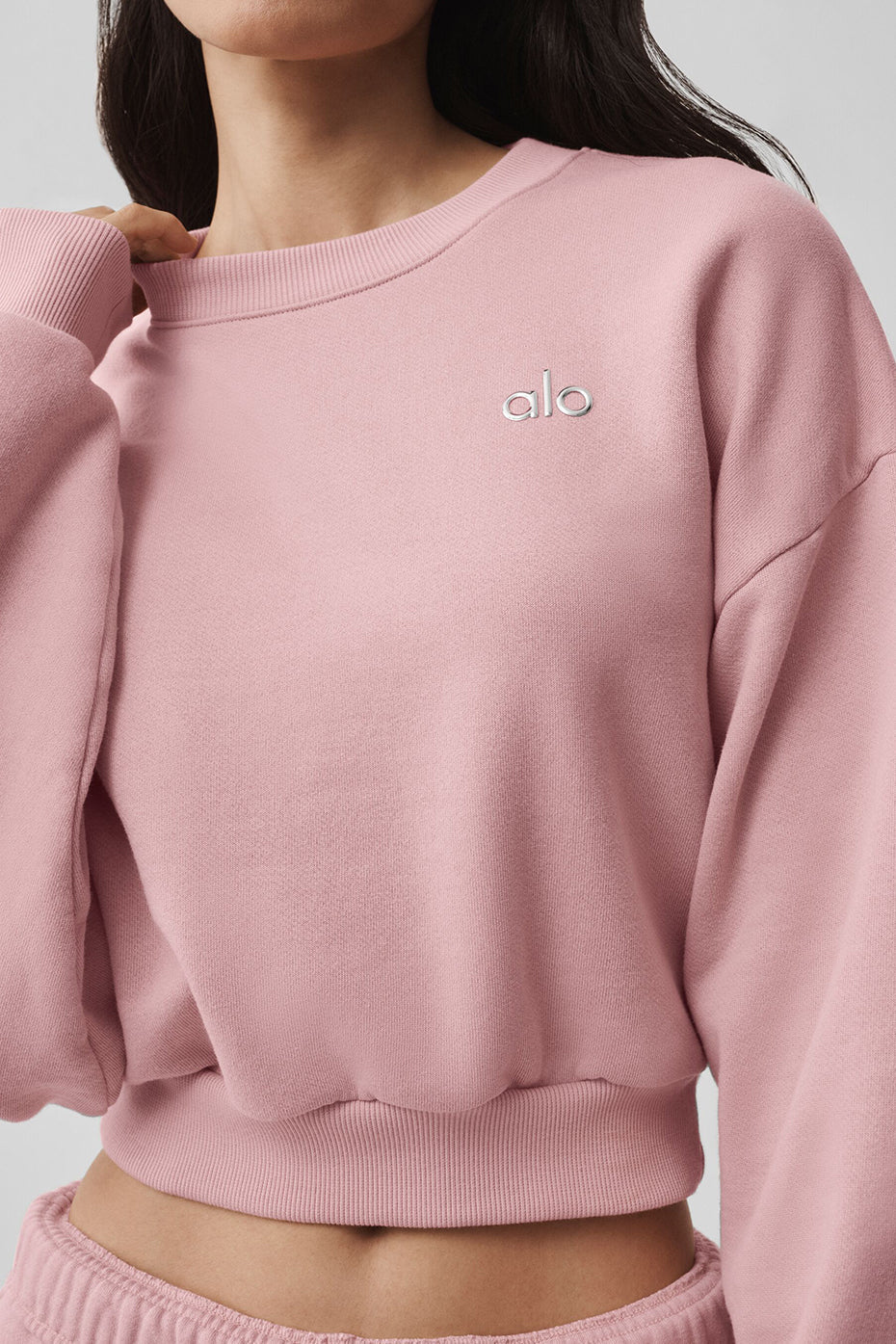 Cropped Accolade Crewneck - Vintage Pink — photo 4