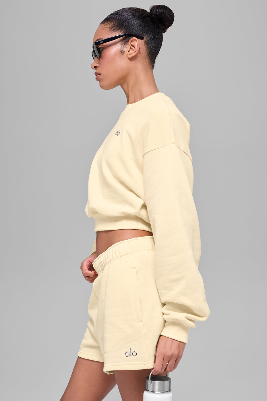 Cropped Accolade Crewneck - Candlelight Yellow — photo 5