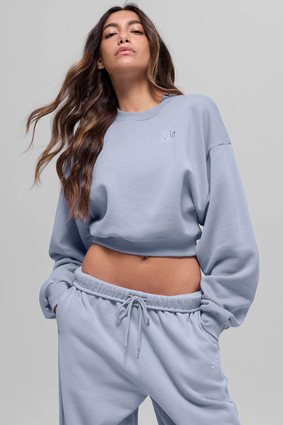 Cropped Accolade Crewneck - Winter Frost — photo 4