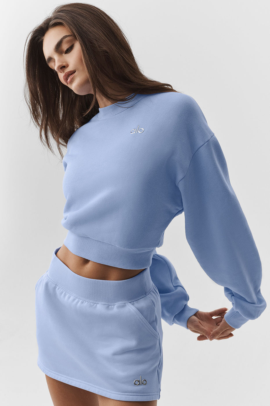Cropped Accolade Crewneck - Light Provence Blue — photo 3