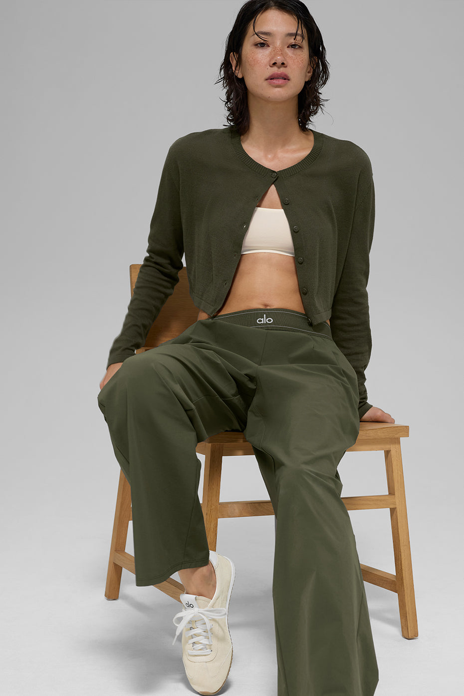 Supernatural Sweater Cardigan - Green Olive — photo 5