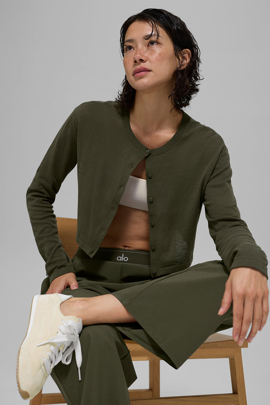 Supernatural Sweater Cardigan - Green Olive — photo 3