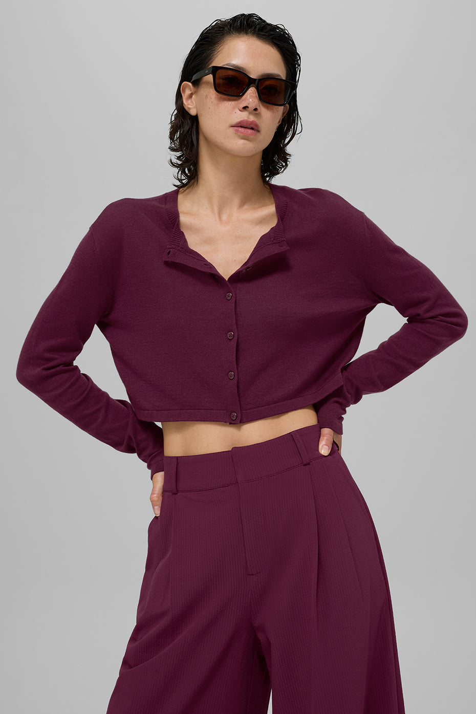 Supernatural Sweater Cardigan - Burgundy — photo 1