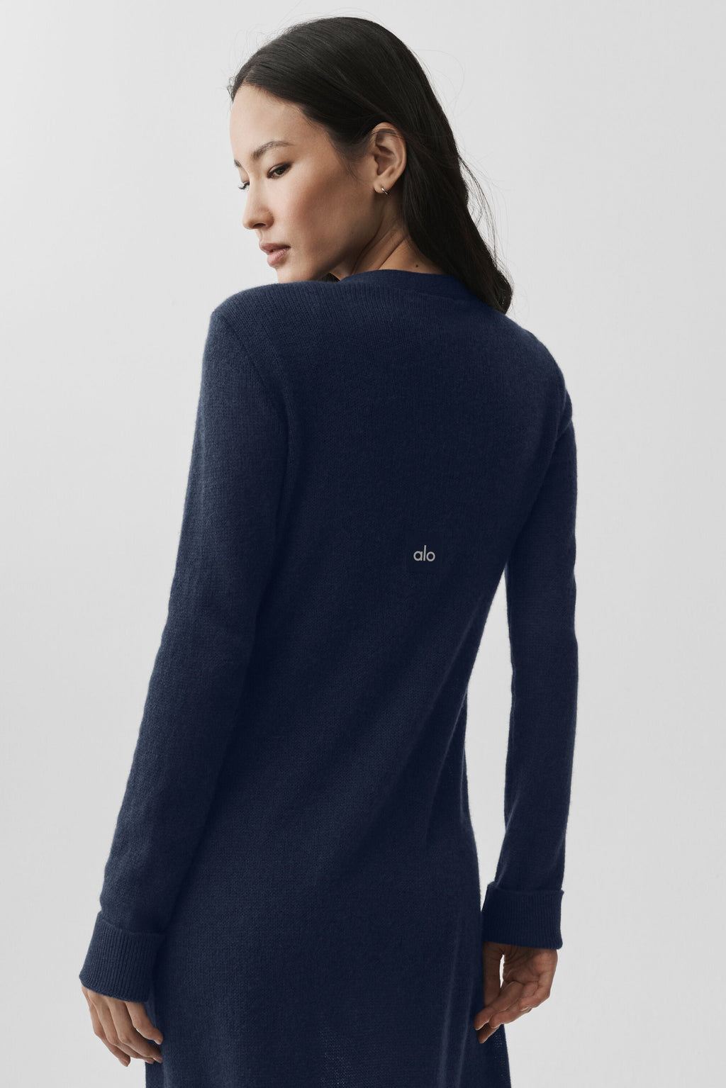 Sheer Cashmere Long Cardigan - Navy — photo 4
