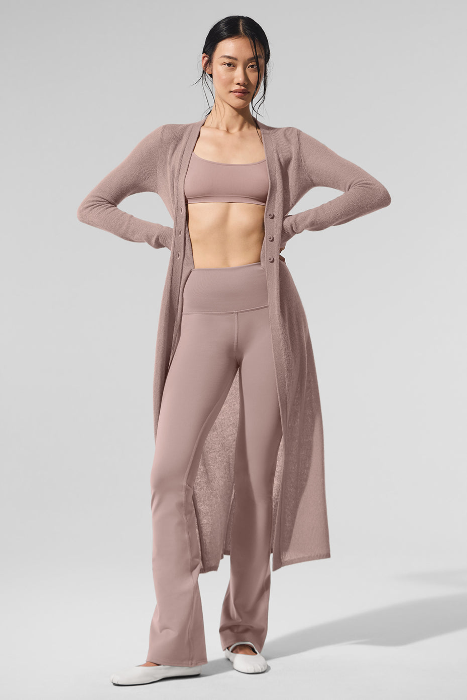 Sheer Cashmere Long Cardigan - Taupe — photo 1