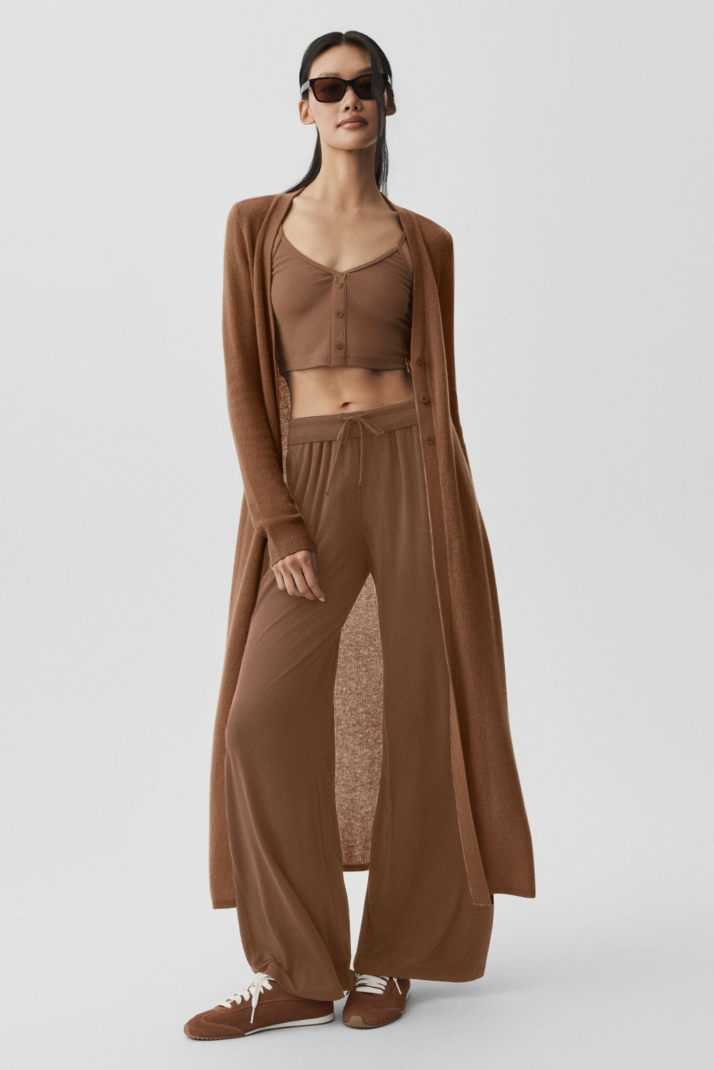 Sheer Cashmere Long Cardigan - Sun Kissed Brown — photo 3