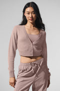Sheer Cashmere Cropped Cardigan - Taupe — photo 1