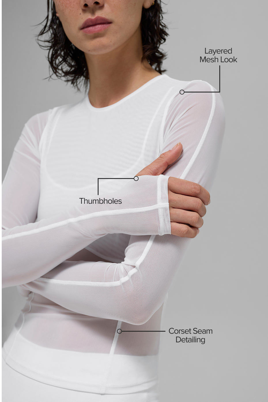 Mesh Winter Twilight Long Sleeve - White — photo 2