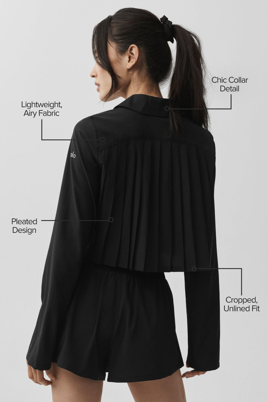 Cropped Unmatched Long Sleeve - Black — photo 2