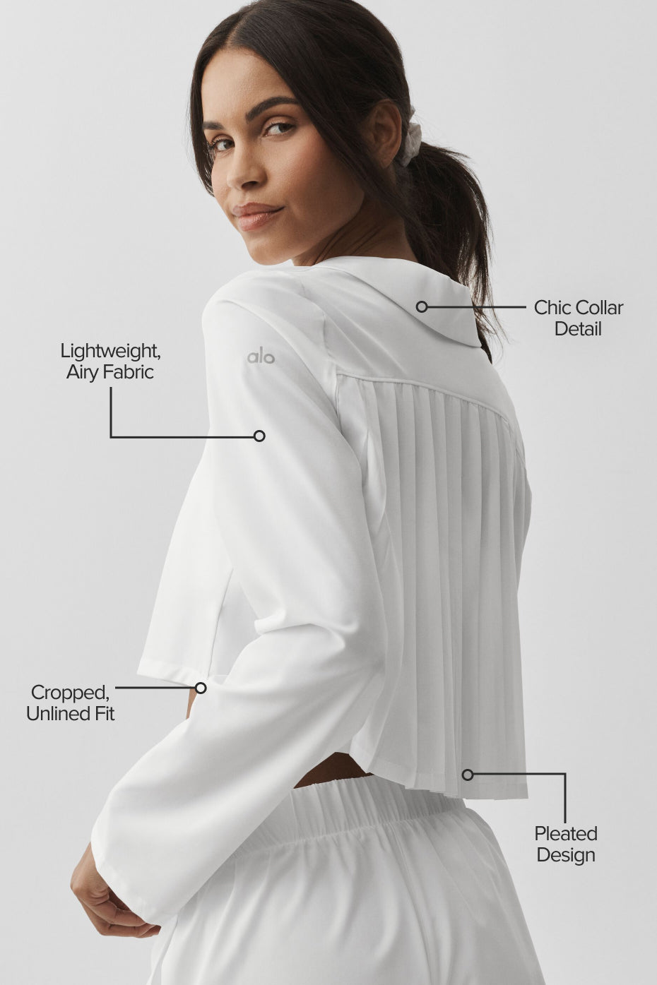 Cropped Unmatched Long Sleeve - White — photo 2
