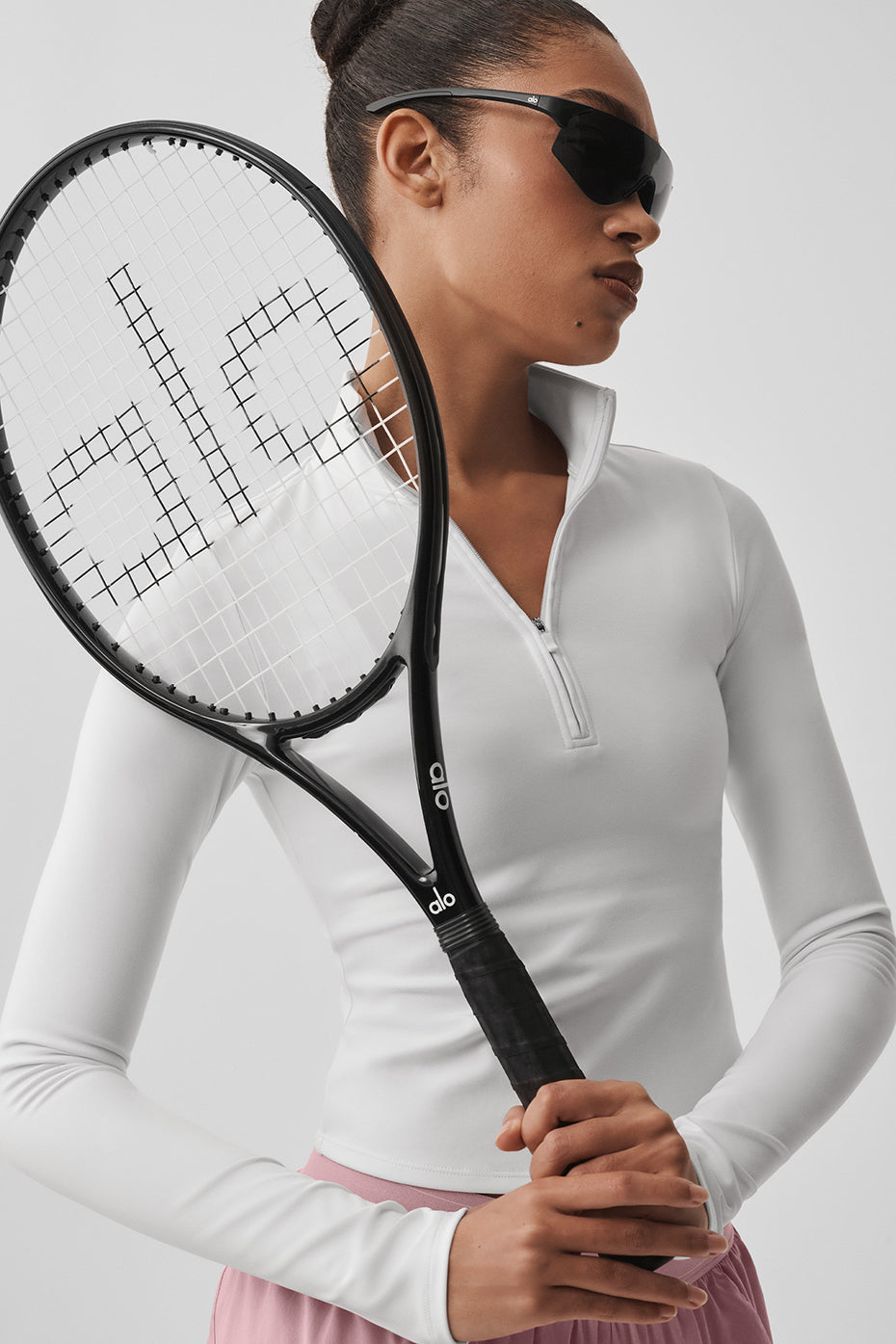 ALO Softsculpt Precision 1/4 Zip Long Sleeve - White — photo 1