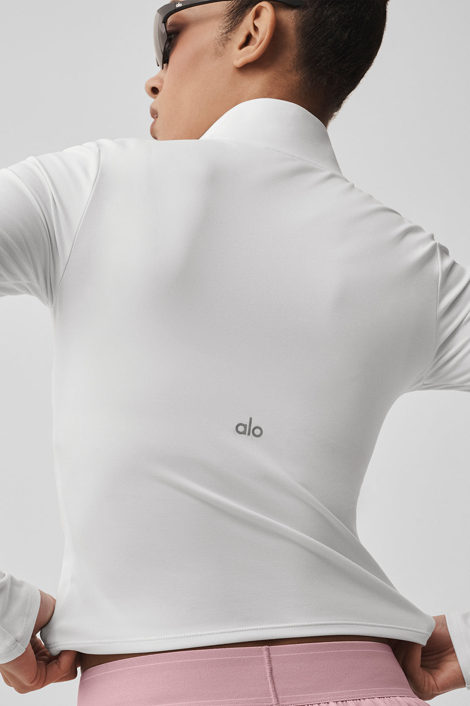ALO Softsculpt Precision 1/4 Zip Long Sleeve - White — photo 4