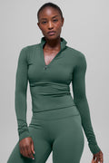 ALO Softsculpt Precision 1/4 Zip Long Sleeve - Clover Green — photo 1