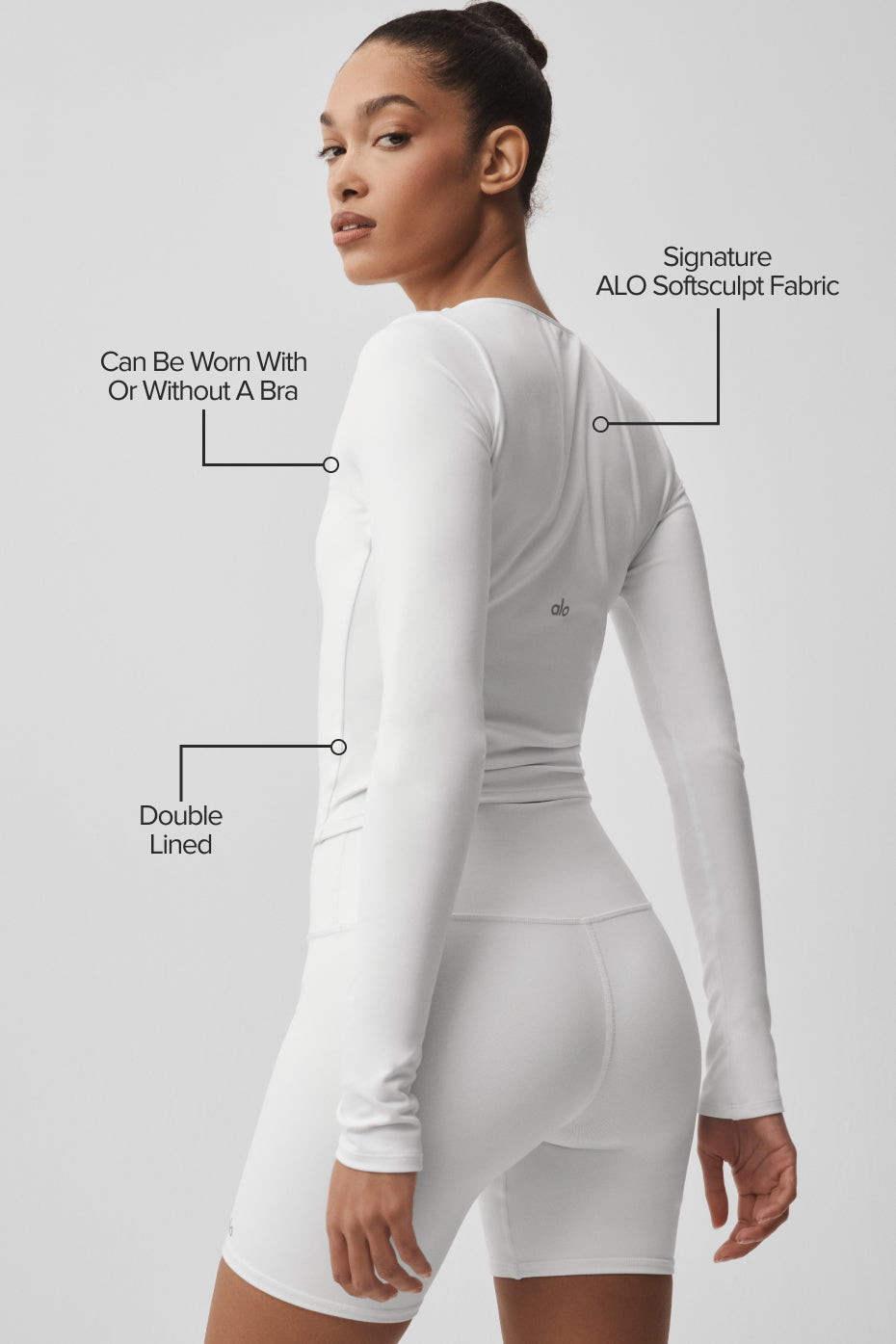 ALO Softsculpt Precision Long Sleeve - White — photo 2