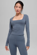 ALO Softsculpt Precision Long Sleeve - Bluestone — photo 1